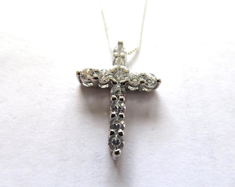 Crystal Latin Cross silver Pendant
