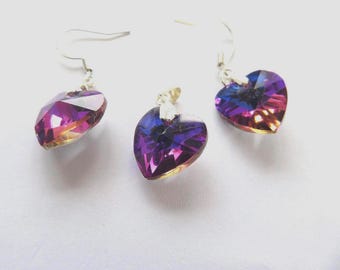 Roze sieradenset Swarovski-kristallen