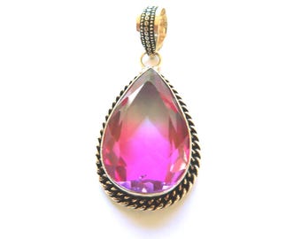 Anhänger aus Silber mit rosa und blauem Turmalin