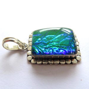 Gitson Opal Anhänger - Rechteckig Grün Blau, 925 Silber Filigran