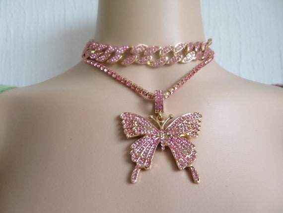 Iced sale butterfly chain