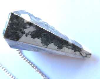 Large Pendulum-white Howelite Pont-Dowsing-instructions-healing-reveals deepest feelings