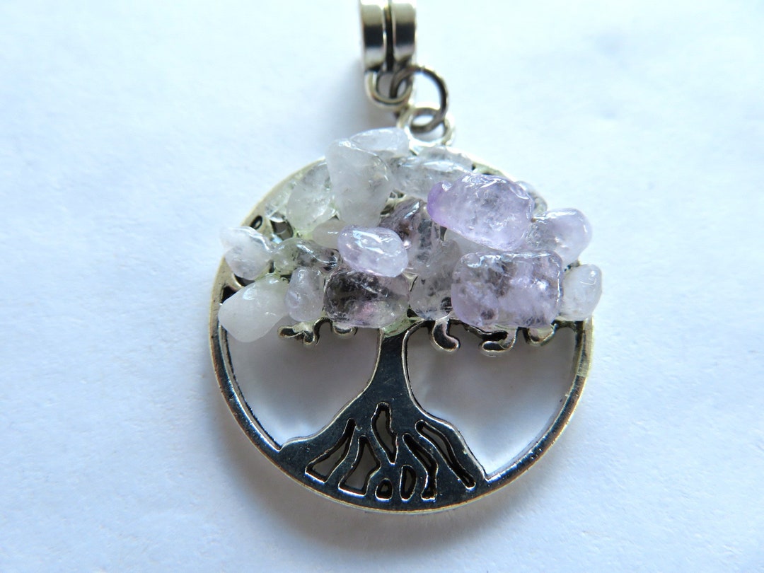 Newpendantamethysttree of Lifepurple Amethyst Crystals silver Tree