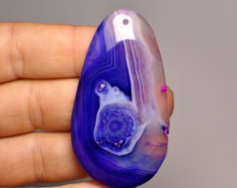 Natural Sodalite Cabochon Gemstone Blue Orange White Color Pear Shape Pendant Size Jewelry Making Designer Stone 29.55 Cts. 32x22.5x6 mm