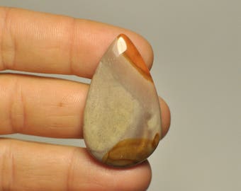Natural Sodalite Cabochon Gemstone Blue Orange White Color Pear Shape Pendant Size Jewelry Making Designer Stone 29.55 Cts. 32x22.5x6 mm