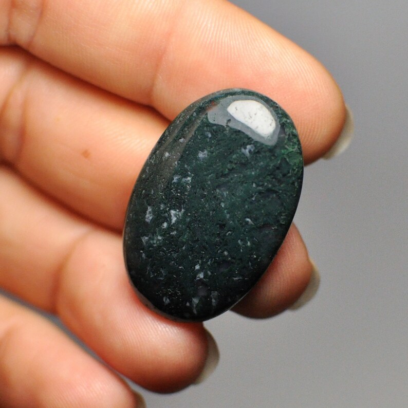 Natural Moss Agate Cabochon Gemstone Oval Shape Green Color | Etsy