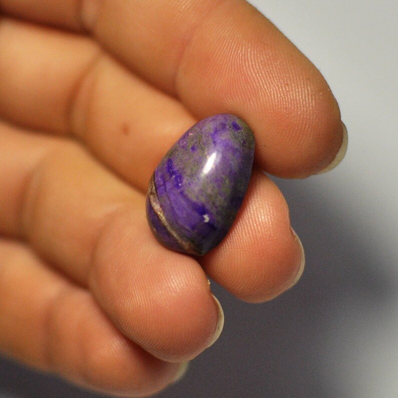 Natural Russian Charoite Pear Shape Loose Cabochon Gemstone Purple Charoite Healing Gemstone For Jewelry Making 60x23x5 mm 64 Cts #MU-403