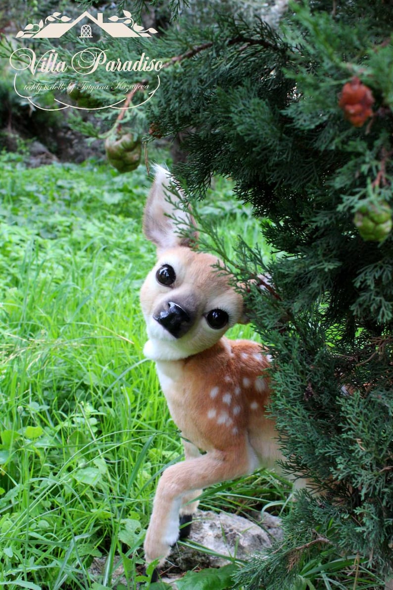 Baby Deer Animal Art Doll Realistic Animals Soft Sculpture Etsy