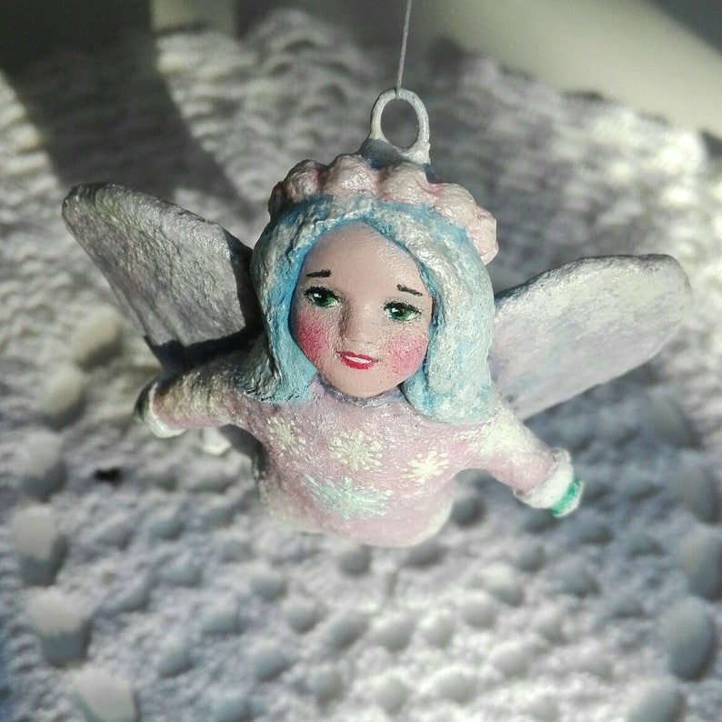 magic gift Angel ornament handmade pastel decoration collectible vintage retro style fairy figurine