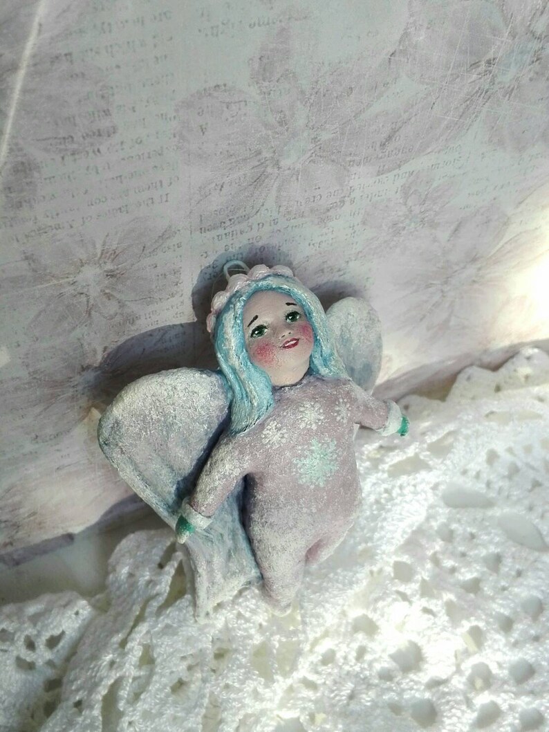 magic gift Angel ornament handmade pastel decoration collectible vintage retro style fairy figurine