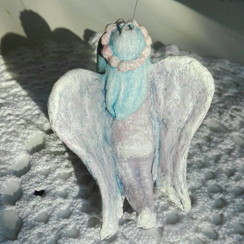 magic gift Angel ornament handmade pastel decoration collectible vintage retro style fairy figurine