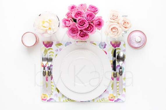 Styled Stock Photography Mockup Plate Menu