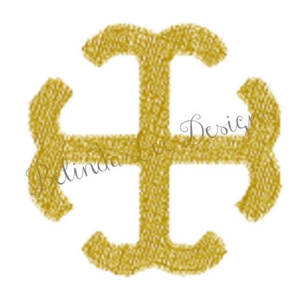 St Mary Cross Embroidery Design | Design Only | Design Pack Includes Five Sizes from .5 to 3.5 inches | Fits 4 x 4 Hoop