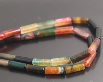 4 6 10 12mm /& 3x5mm Tubes 8 Natural TREE AGATE GEMSTONE Beads