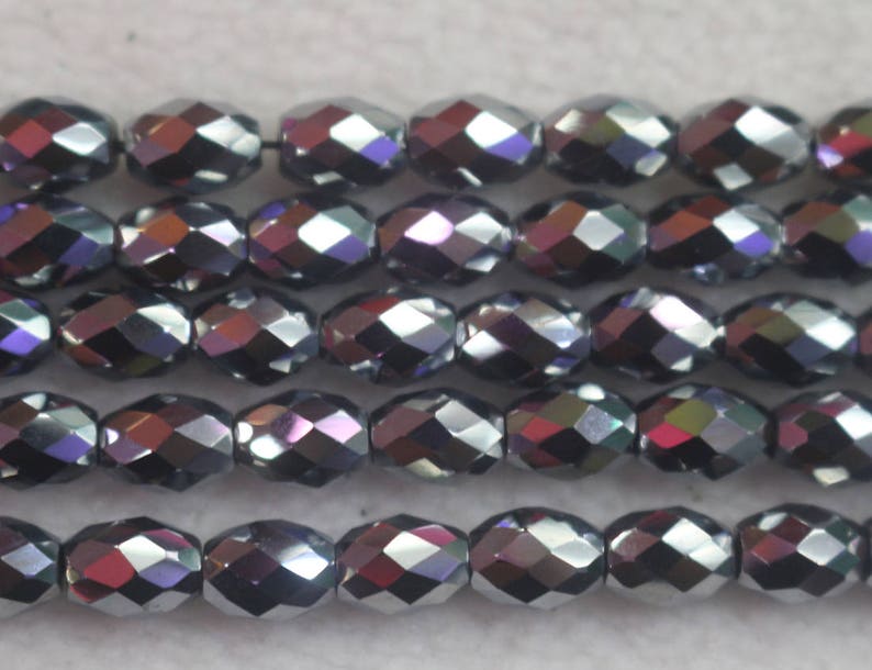 Faceted Rice Hematite Beads,Natural Hematite Beads,15 inches per strand