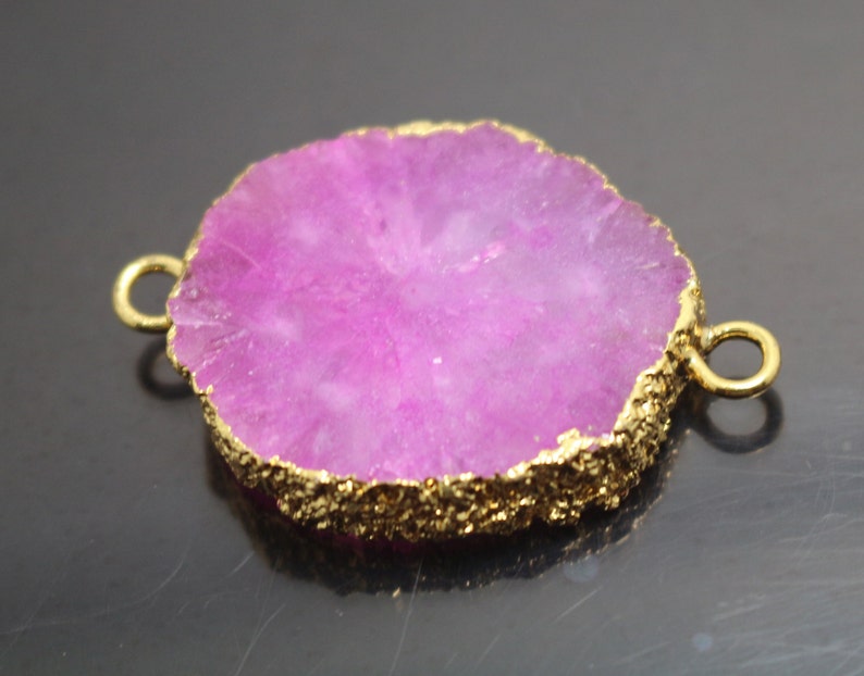 Druzy Agate Pendant,Gold Electroplate Edge Druzy,Gold Pendants