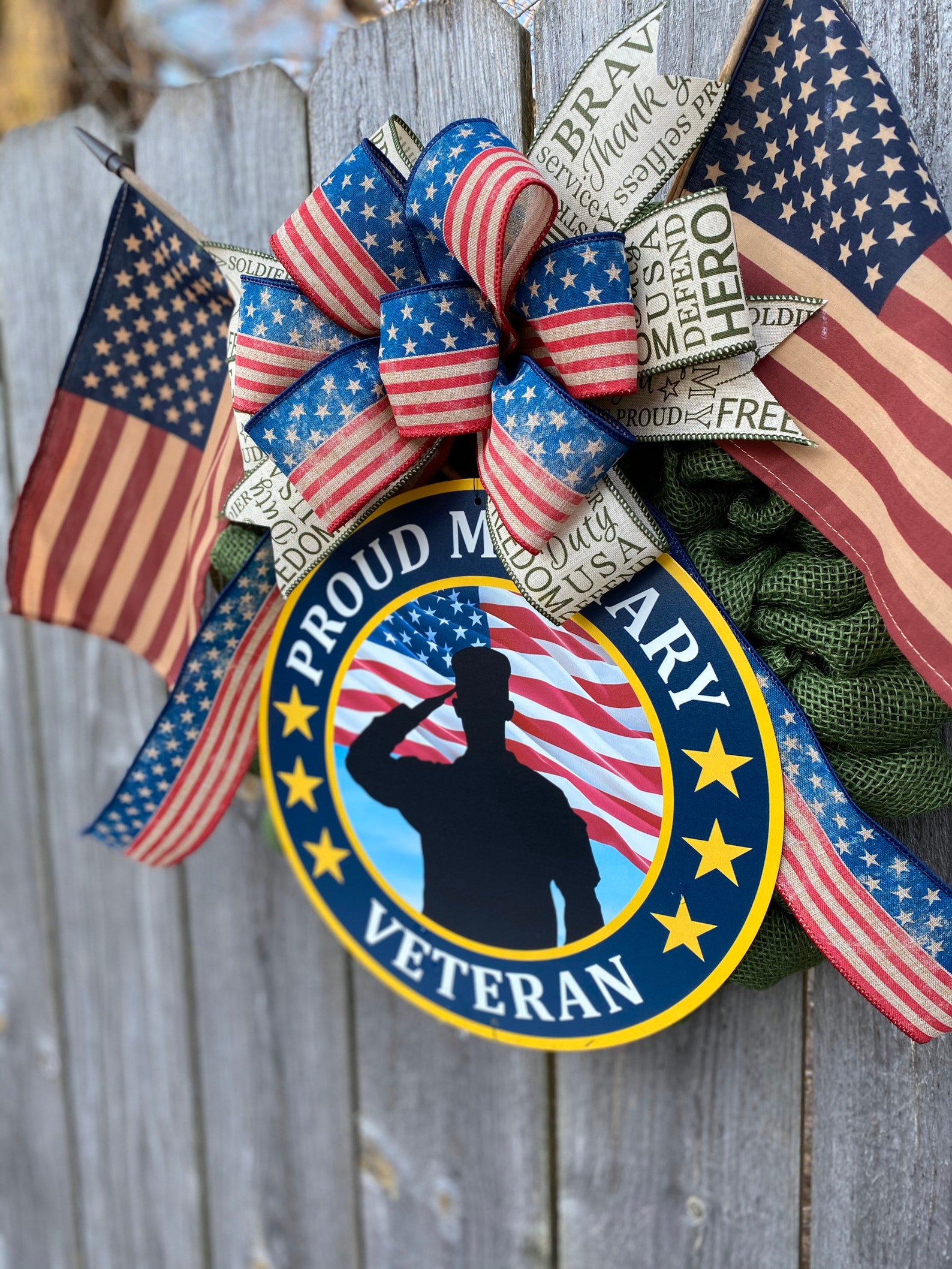 Veteran Wreath Military Wreath front door wreath veteran Etsy