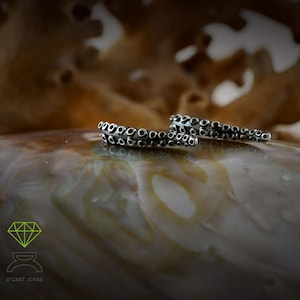 Oxidized Sterling Silver Octopus Tentacle Ear Cuff: Sea Jewelry