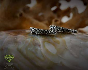 Pendiente Ear cuff plata octopus, Arete tentáculo de pulpo, Pendientes trepador, Joyería del mar, Joyería unisex, Pendiente artesanal