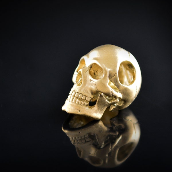 Gold skull pendant, 10, 14k an18k gold, Memento mori necklace