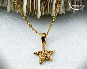 Silver  tiny starfish pendant, Gold vermeil star charm. Rose gold plated pendant