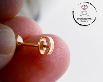Örhängesspänne i guld med skruvlås (1,2 mm)