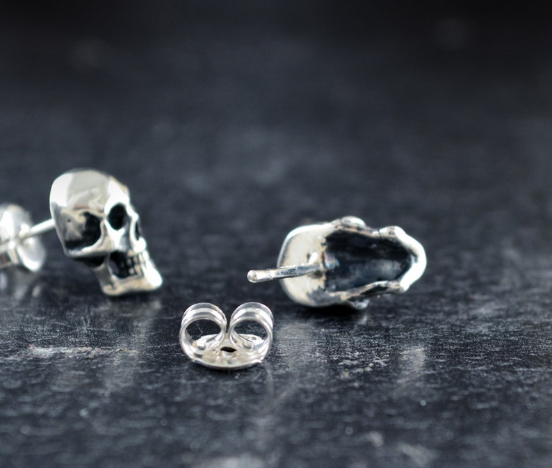 Silver Skull Earring for Men and Woman Memento Mori Earrings | Etsy