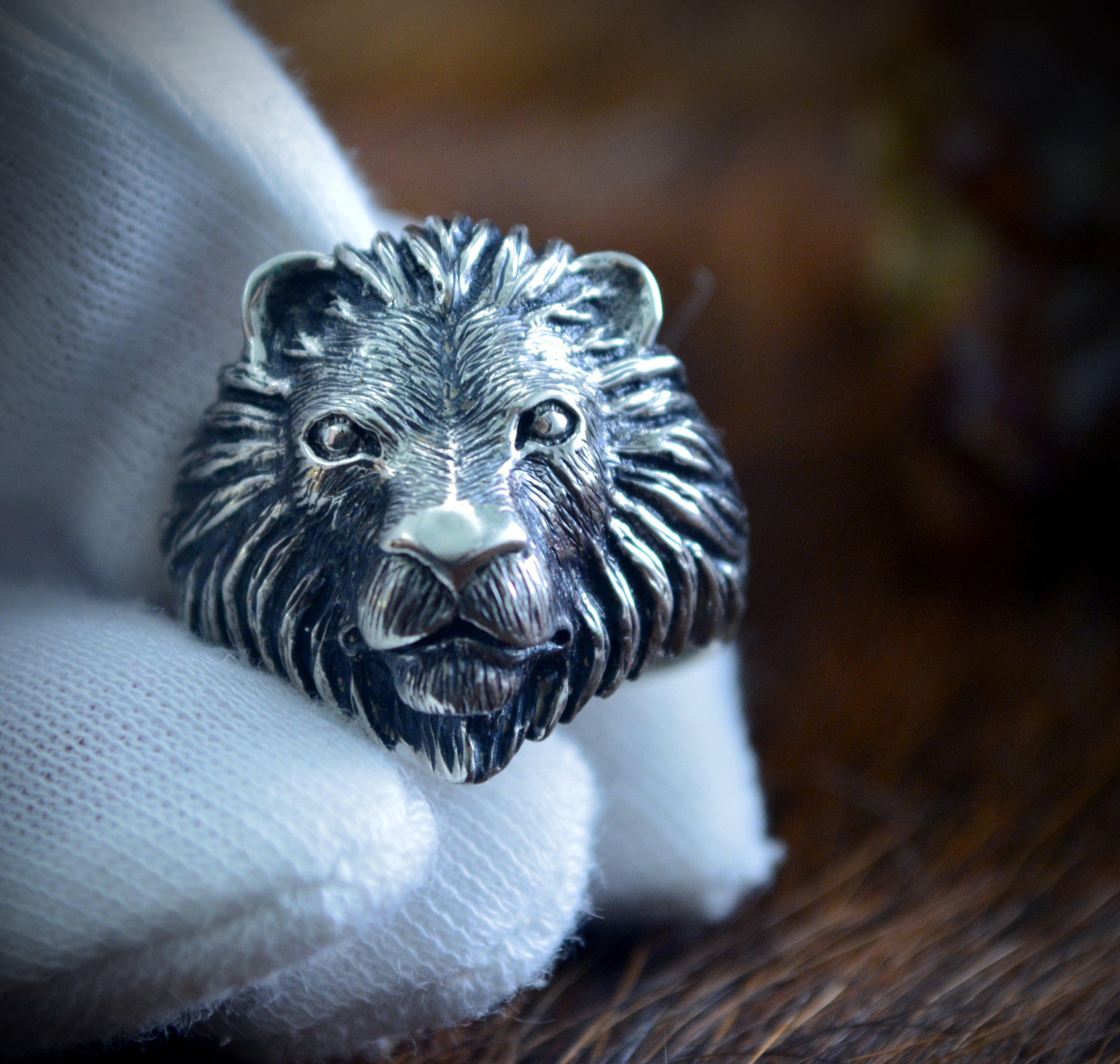 Men's Sterling Silver Lion Ring from India - King's Roar | NOVICA