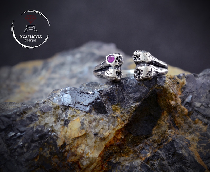Anello in argento massiccio con osso, anello vichingo immagine 10