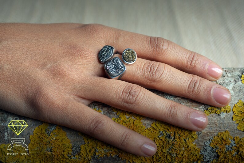 Urban style jewelr Gift for her Limited edition Solid sterling silver ring Mother/'s Day gift Contemporary jewelry Handmade silver ring