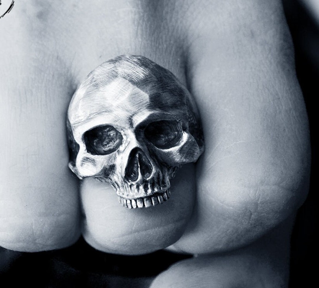 Bague tete de mort en argent inspiree de Keith Richards bague Memento Mori bague rock and roll Etsy France