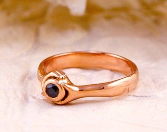 Solid Gold Claddagh Ring for Lovers | Engagement & Valentines Gift | Black Diamond, Wedding ring