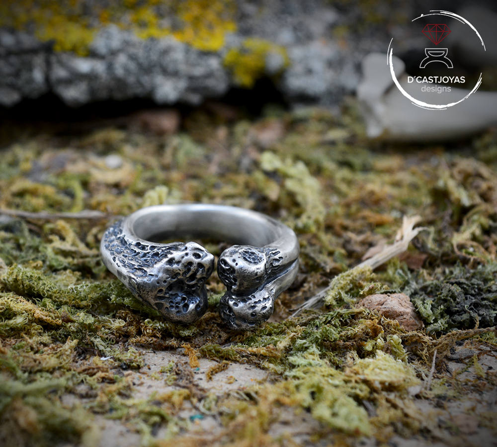 Belle Bague En Argent Massif 925 Avec Incrustation D'os - Occasion - Sans Marque
