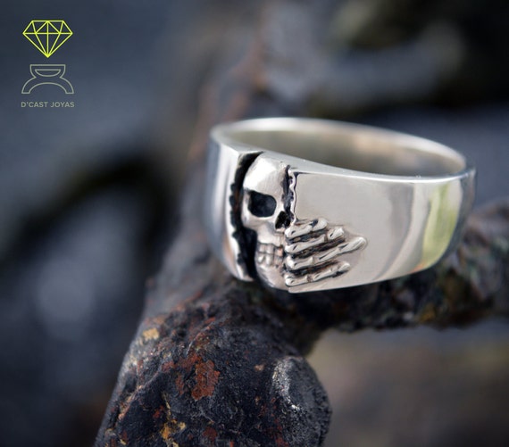 Anillo calavera 925 Anillo banda calavera Winter is - Etsy España