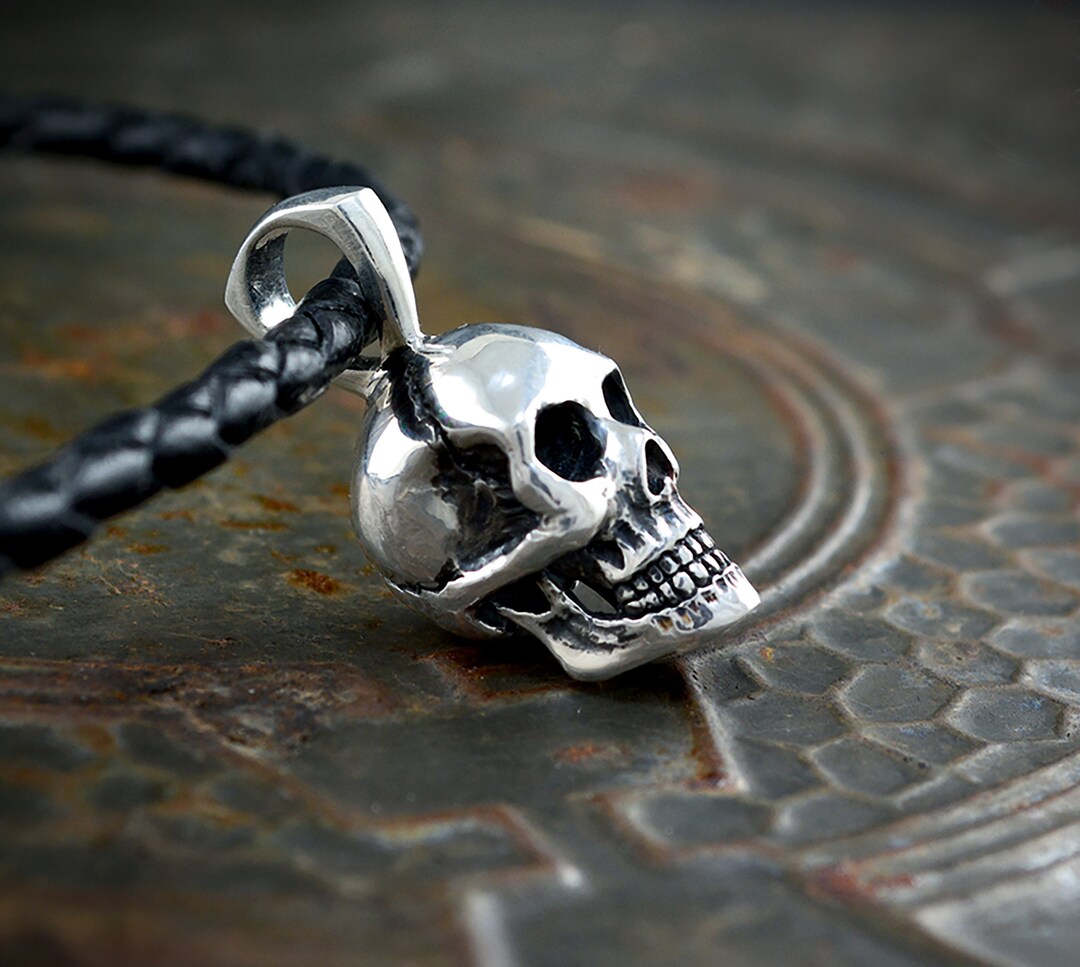 Buy Silver Skull Pendant, Human Skeleton Necklace for Men, Memento Mori  Jewelry, Handcrafted Skull Online in India