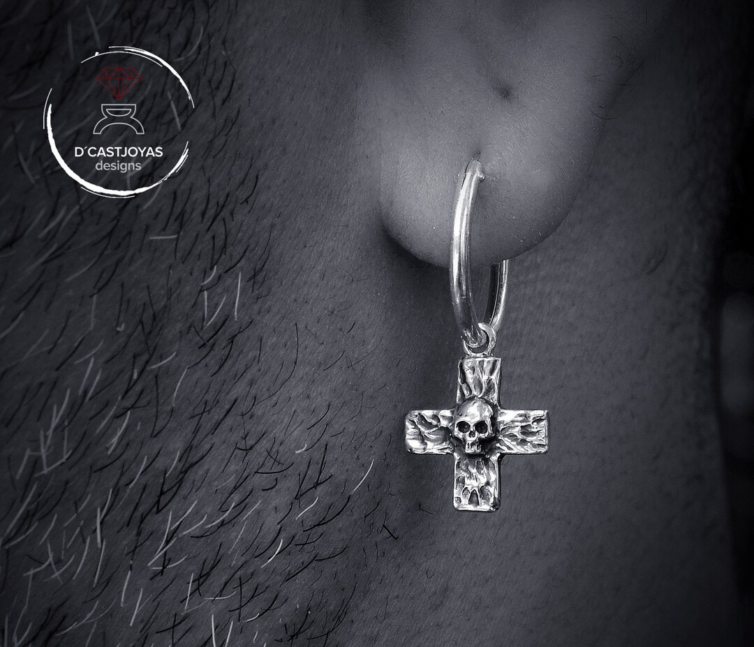 Aretes De Calavera De Plata De Ley 925 Con Diseño De Esqueleto Colgante, Aretes Colgantes Con Dije De Gota Gótica, Joyería Punk, Regalos De Halloween Para Mujeres Y Hombres, Plata De