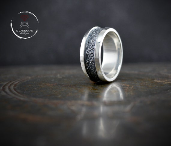 Anillo rústico plata 925 martilladas Anillo Etsy