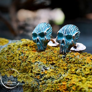 Bronze Skull cufflinks, Groom cufflinks