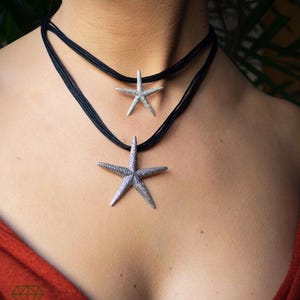Handmade Sterling Silver Starfish Pendant: Gold Plated Ocean Jewelry