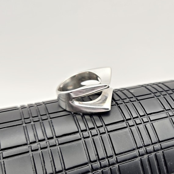 Sterling Silver Modernist Split Ring – Minimalist… - image 2