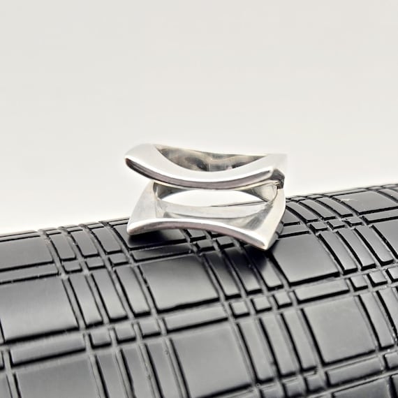 Sterling Silver Modernist Split Ring – Minimalist… - image 1