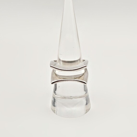 Sterling Silver Modernist Split Ring – Minimalist… - image 5