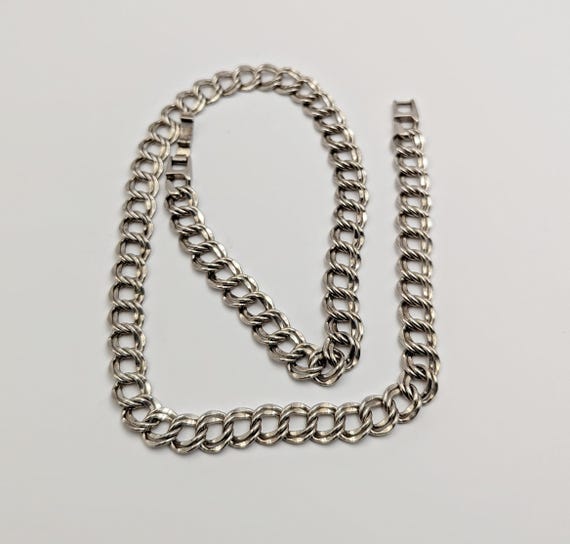 Vintage 1980s Double Cuban Link Chain Necklace - image 3