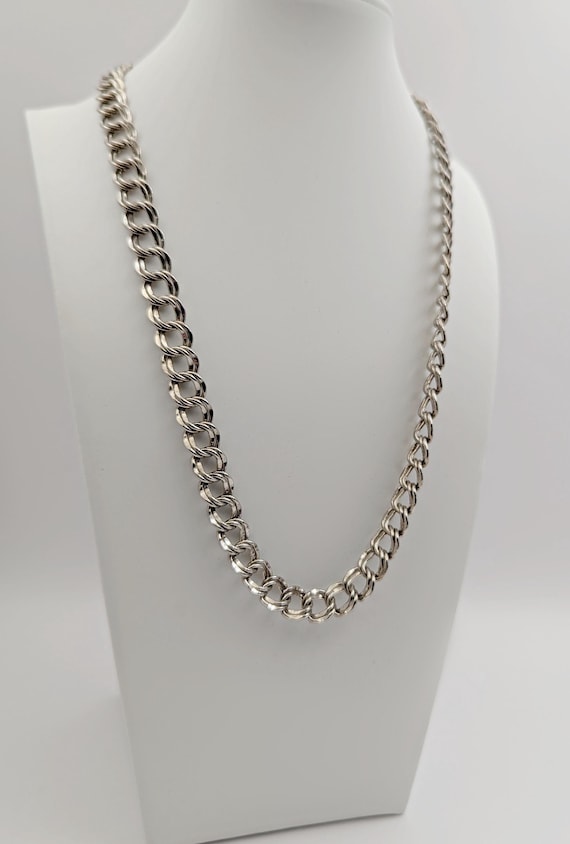 Vintage 1980s Double Cuban Link Chain Necklace - image 1
