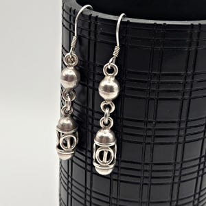 Vintage Mexican Sterling Silver Dangle Earrings Modernist 925 – 2.5” Long