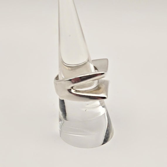 Sterling Silver Modernist Split Ring – Minimalist… - image 4