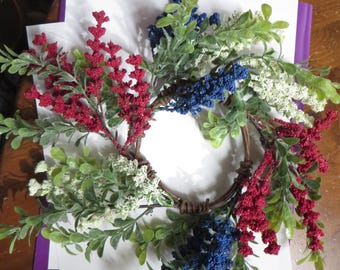 FULL PATRIOTIC CANDLE Ring       Red White Blue Floral Pip Berry Ring Sale!