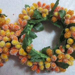 BRIGHT ORANGE YELLOW Micro beaded taper candle rings
