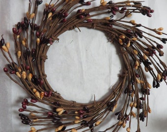 LARGE JAR CANDLE Ring               Mulberry and Toffee  Burgundy Wreath or Large candle Ring