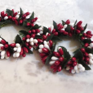 RED and WHITE Pip Berry taper Candle Rings   Sale!!